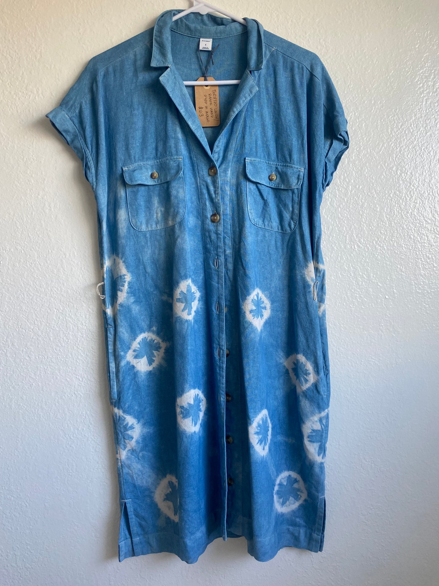 Linen and Rayon Button Down Dress